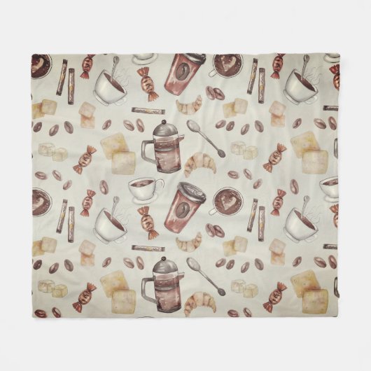 Coffee Lover ThMED Fleece Deken (Voorkant (Horizontaal))