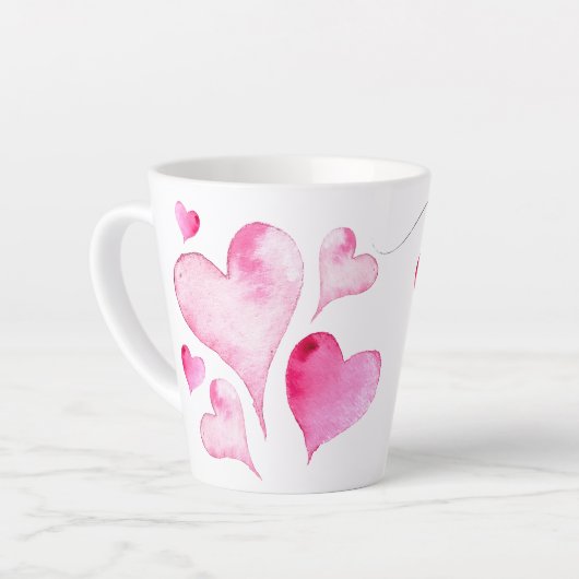 Coffee Lover Valentijnsdag Gift Hearts Mok (Linkerhoek)