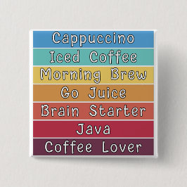 Coffee Lover Vierkante Button 5,1 Cm