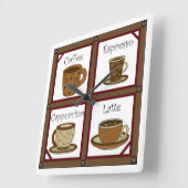 Coffee Lover Vierkante Klok (Hoek)