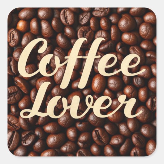 Coffee Lover Vierkante Sticker (Voorkant)