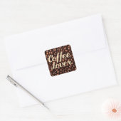 Coffee Lover Vierkante Sticker (Envelop)