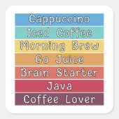 Coffee Lover Vierkante Sticker (Voorkant)
