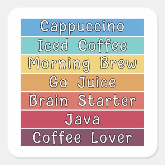 Coffee Lover Vierkante Sticker (Voorkant)