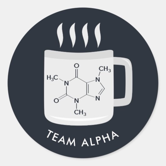 Coffee Lover voor aangepaste chemie Lab-technicus Ronde Sticker (Voorkant)