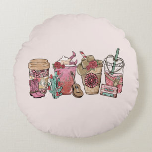 Coffee Lover Westerne Cowboy Rond Kussen