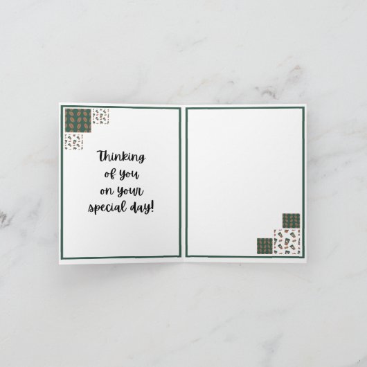 Coffee lovers' birthday squares kaart (Binnen)