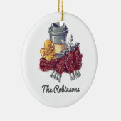 Coffee Lover's Christmas Cheer Foto Keramisch Ornament (Rechts)