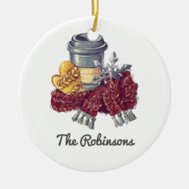 Coffee Lover's Christmas Cheer Foto Keramisch Ornament