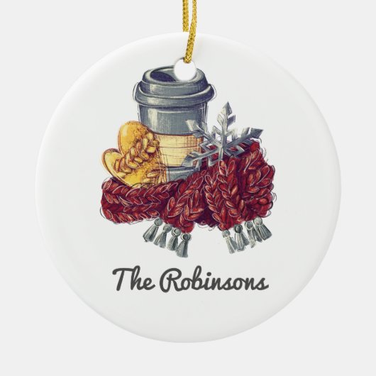 Coffee Lover's Christmas Cheer Foto Keramisch Ornament (Voorkant)