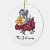Coffee Lover's Christmas Cheer Foto Keramisch Ornament (Links)