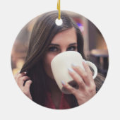 Coffee Lover's Christmas Cheer Foto Keramisch Ornament (Achterkant)