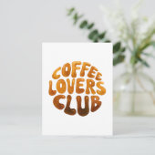 Coffee Lovers Club Wall Art, Whimsical Typography  Briefkaart (Staand voorkant)