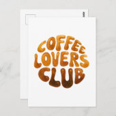 Coffee Lovers Club Wall Art, Whimsical Typography  Briefkaart (Voorkant / Achterkant)