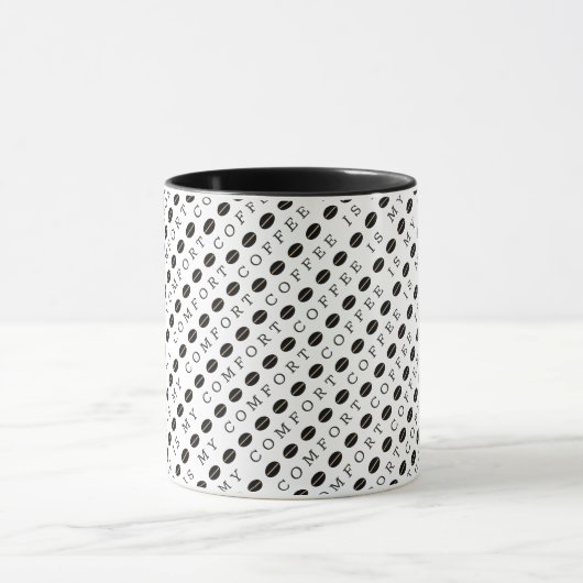 Coffee Lovers Coffee Beans Typografiepatroon Mok (Midden)