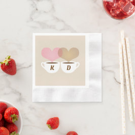 Coffee Lovers Custom Wedding Monogram Initialen Servet