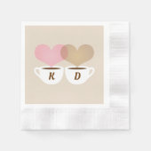 Coffee Lovers Custom Wedding Monogram Initialen Servet (Voorkant)