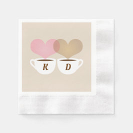 Coffee Lovers Custom Wedding Monogram Initialen Servet