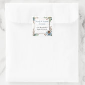 Coffee Lover's Floral retour adreslabel Vierkante Sticker (Tas)