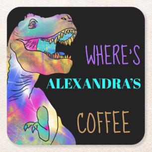 Coffee lovers Funny Dinosaur citaat Kartonnen Onderzetters