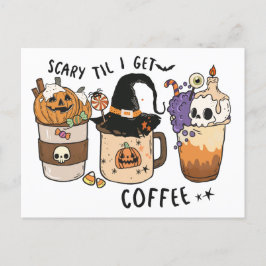 Coffee Lovers Funny Halloween Witch Greeting Briefkaart