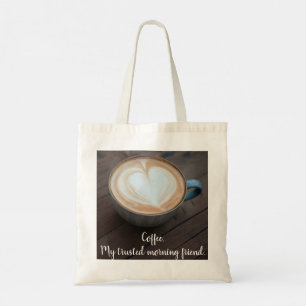 Coffee Lover's Heart Shape Latte Art Tote Bag