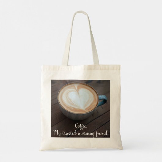 Coffee Lover's Heart Shape Latte Art Tote Bag (Achterkant)