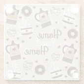 Coffee Lovers Home Sweet Home Glazen Onderzetter (Achterkant)