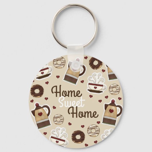 Coffee Lovers Home Sweet Home Sleutelhanger (Voorkant)