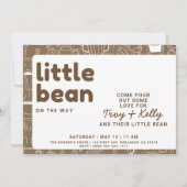 Coffee Lovers Little Bean Baby shower Invitation Kaart (Voorkant)