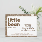 Coffee Lovers Little Bean Baby shower Invitation Kaart (Staand voorkant)