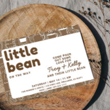 Coffee Lovers Little Bean Baby shower Invitation