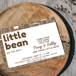 Coffee Lovers Little Bean Baby shower Invitation Kaart