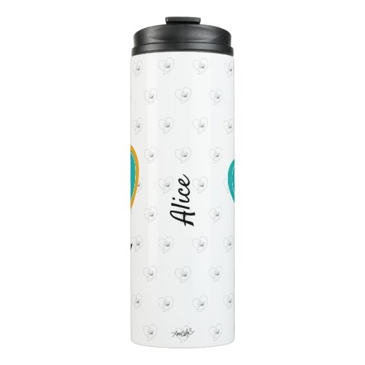 Coffee LoverS muackS-bewerkbare tekst Thermosbeker (Voorkant)