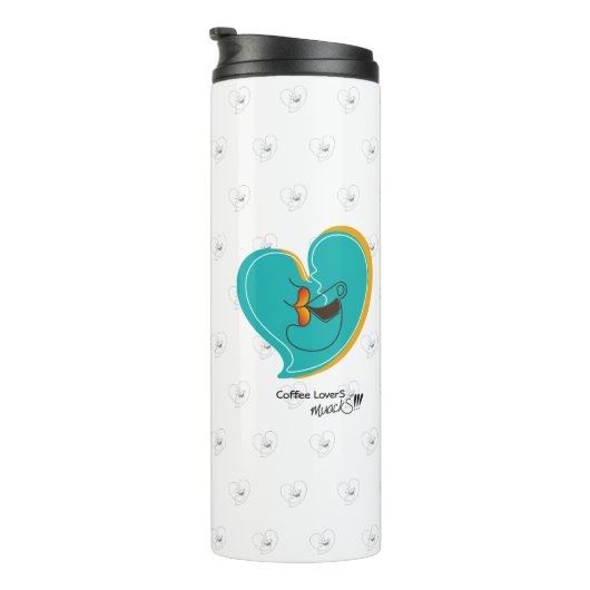 Coffee LoverS muackS-bewerkbare tekst Thermosbeker (Geroteerd rechts)