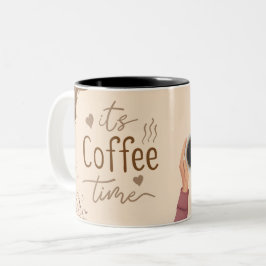 Coffee Lover's Mug Start Your Day with a Warm Sip Tweekleurige Koffiemok
