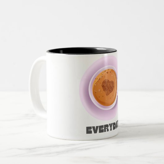 Coffee Lovers Mug: Vier je passie voor koffie Tweekleurige Koffiemok (Voorkant links)