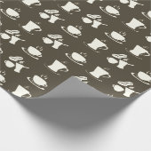Coffee Lovers Pattern on Brown Cadeaupapier (Hoek)