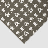 Coffee Lovers Pattern on Brown Tissuepapier (Detail)