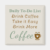 Coffee lovers to do list brown green magneet (Voorkant)