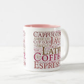 Coffee Lover's Typografie Word Cloud Mok (Voorkant rechts)