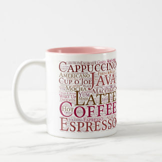 Coffee Lover's Typografie Word Cloud Mok
