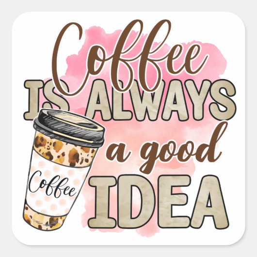 Coffee Lovers Vierkante Sticker (Voorkant)
