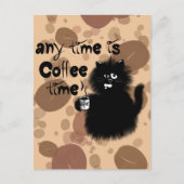 Coffee loving cat briefkaart (Voorkant)