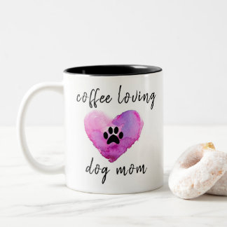 Coffee Loving Dog mam Cute Heart Tweekleurige Koffiemok