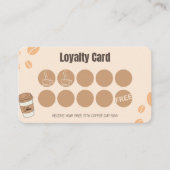 Coffee Loyalty Card Beige Boho Stempel Beloning (Voorkant)