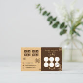 Coffee Loyalty Card Bruin Elegant QR-ontwerp (Staand voorkant)