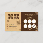 Coffee Loyalty Card Bruin Elegant QR-ontwerp (Voorkant)