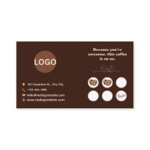 Coffee Loyalty Card Bruin Minimalistisch Design