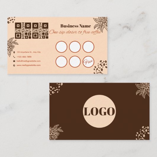 Coffee Loyalty Card | Eén Slok Dichter bij Gratis (Voorkant / Achterkant)